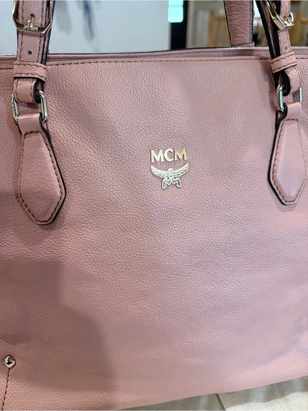 MCM Pink Leather Tote Bag - Picture 2 of 11